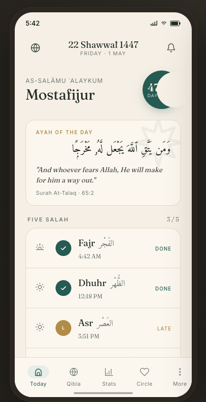 Ruhly – Muslim Habit Tracker