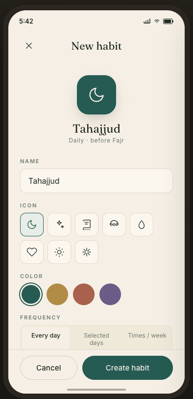 Ruhly – Muslim Habit Tracker